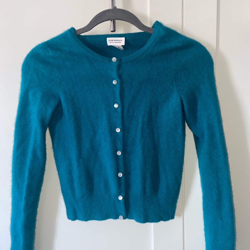 Club Monaco Teal Cardigan Sweater